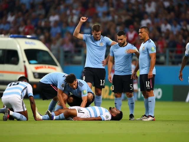 Jogador do Nacional de Uruguai, Izquierdo, Colapsa e é Removido de Campo por Ambulância